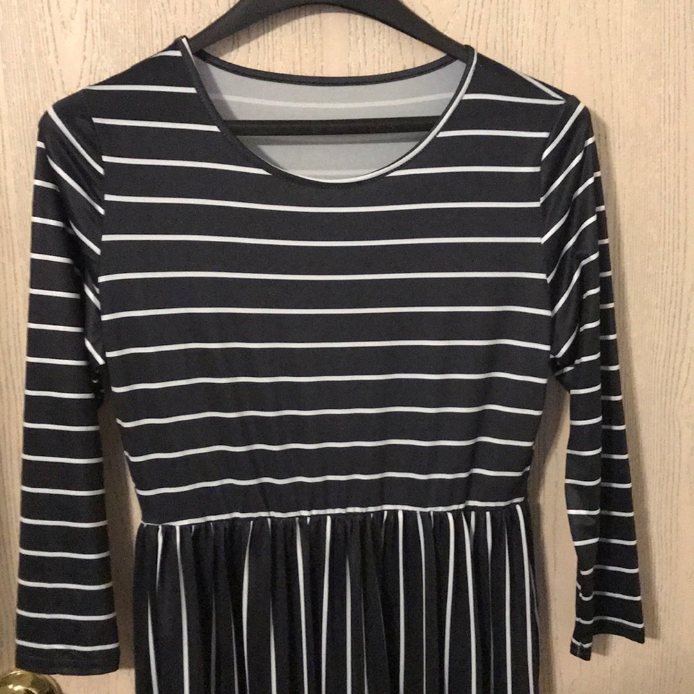 Plus Striped Maxi Dress with Pockets